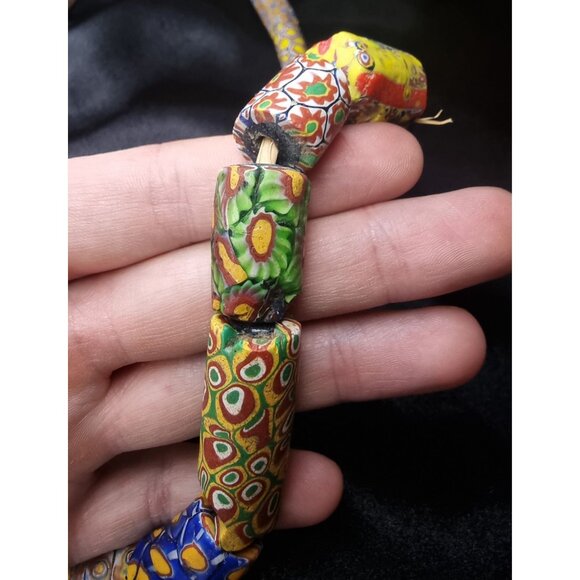 Antique African Millefiori Trade Bead Necklace With Colorful Glass Beads - Picture 5 of 5